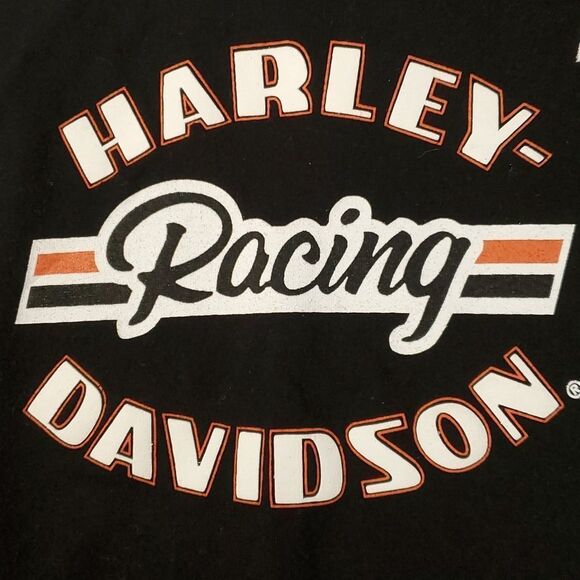 Harley Davidson Racing Short Sleeve Jersey Patch T-Shirt Tee Shirt Large - Picture 2 of 10